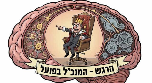איור הממחיש כיצד הרגש פועל כמנכ"ל במוח ויוצר תקיעות אצל בעלות עסקים.