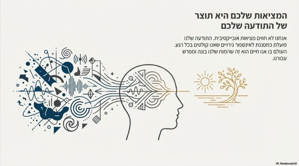 המציאות שלכם היא תוצר של כוח התודעה שלכם - כוח התודעה משפיע על תפיסת המציאות